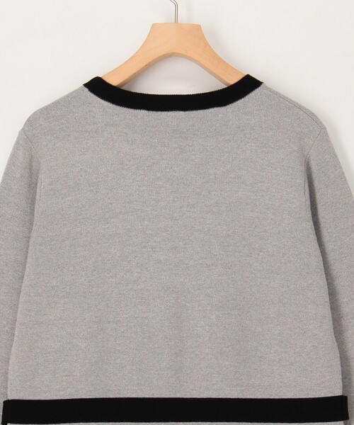 MICO COULIER（ミコクリエ）の「ミラノリブバイカラーニットワンピース（ワンピース・レディース・ブラック/ライトグレー・38）」の19枚目の写真