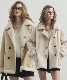 MONGDOL（モンドル）の「リバーシブルスエードムートンベージュ MDJK038BEIGE（ムートンコート）」