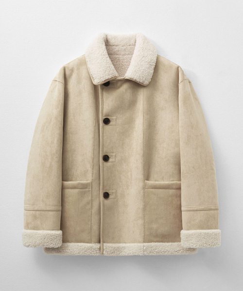 MONGDOL(モンドル)の「リバーシブルスエードムートンベージュ MDJK038BEIGE(ムートンコート・レディース・その他・F)」の7枚目の写真