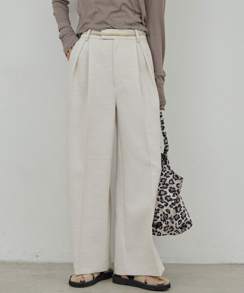 GALLARDAGALANTE（ガリャルダガランテ）の「【セットアップ対応】ダブルクロスワイドパンツ（その他パンツ・レディース・ベージュ/オフホワイト・1/0）」の2枚目の写真