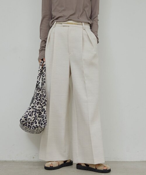 GALLARDAGALANTE（ガリャルダガランテ）の「【セットアップ対応】ダブルクロスワイドパンツ（その他パンツ・レディース・ベージュ/オフホワイト・1/0）」の3枚目の写真