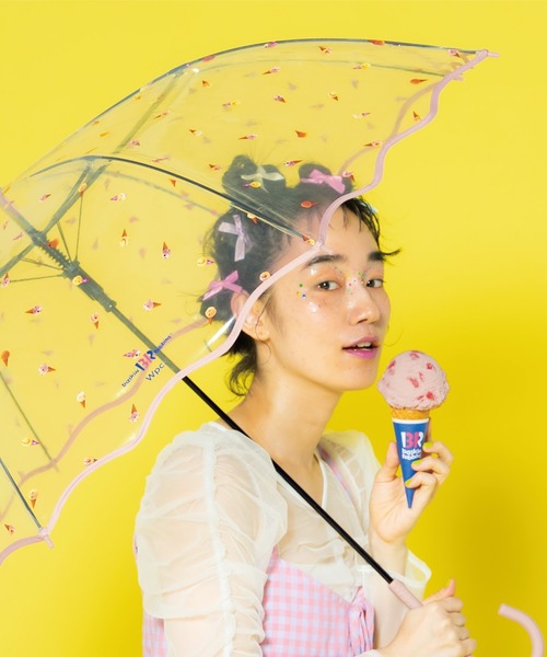 Wpc.（ダブリュピーシー）の「[ビニール傘]サーティワン アイスクリーム × Wpc. アイスクリームパターンアンブレラ（長傘・レディース・ブルー/ピンク・FREE）」の2枚目の写真