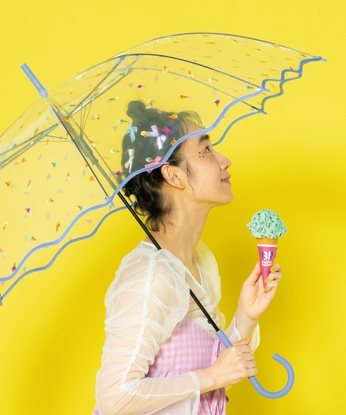 Wpc.（ダブリュピーシー）の「[ビニール傘]サーティワン アイスクリーム × Wpc. アイスクリームパターンアンブレラ（長傘・レディース・ブルー/ピンク・FREE）」の3枚目の写真