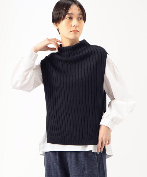 Gabardine K.T（ギャバジンケーティー）の「〔 +サイズ 〕 ソフトウール ワイドリブベスト（ベスト・レディース・グレー・13号）」の5枚目の写真