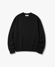 ソフトコットンクルーネックニットブラック COOSKT008BLACK