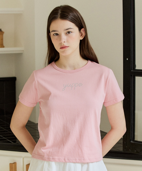 YUPPE(ヨッペ)の「DOTTED YUPPE T-SHIRT_PINK(Tシャツ/カットソー・レディース・その他・FREE)」の3枚目の写真