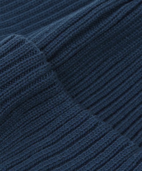 UNDERCONTROL(アンダーコントロール)の「四季用薄手ロングビーニーコットンニット男女共用ロゴビーニーモ帽子 BEANIE / SPORTS CREW / D INDIGO(ニットキャップ/ビーニー・メンズ・その他・FREE)」の4枚目の写真