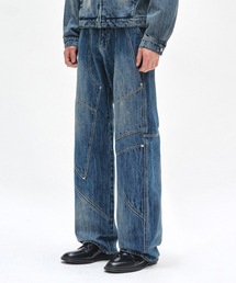 DECET（デケト）の「Pached Rivet Wide Jeans DCPT050BlueA（デニムパンツ）」