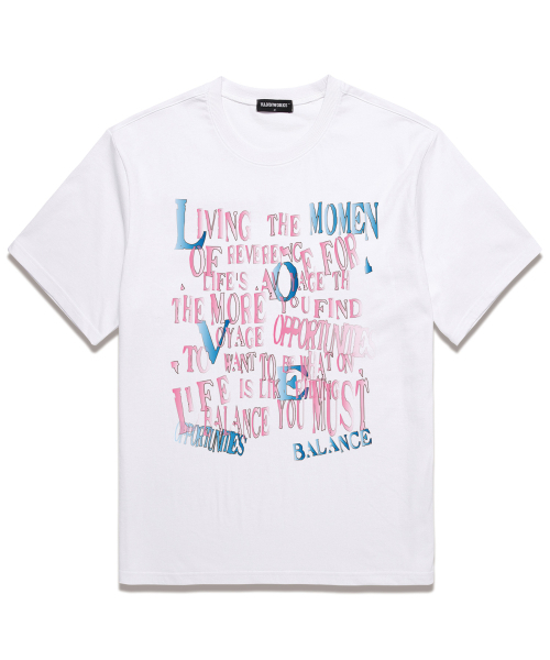 VANNWORKS(バンワークス)の「LOVE BALANCE オーバーサイズ 半袖Tシャツ (VS0122) ホワイト(Tシャツ/カットソー・レディース・その他・LARGE/X-LARGE/XX-LARGE/SMALL/MEDIUM)」の1枚目の写真