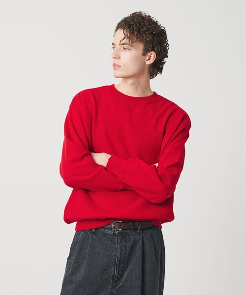 BEAUTY&YOUTH UNITED ARROWS（ビューティーアンドユースユナイテッドアローズ）の「ピーチスキン ダメージ クルーネック スウェット（スウェット・メンズ・レッド/ネイビー/ナチュラル・S/M/L/XL）」の4枚目の写真