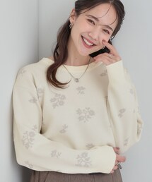 【S-LL】大人上品な レトロフラワーニット