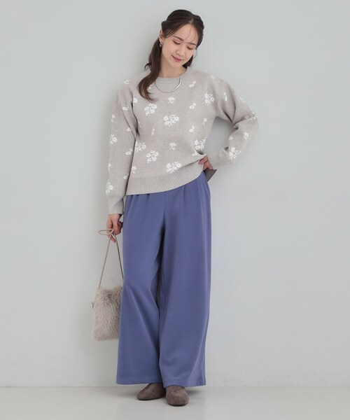 DRESKIP(ドレスキップ)の「【S-LL】大人上品な レトロフラワーニット(ニット/セーター・レディース・アイボリー系6/グレー系4/ダークブラウン系6・01/02/03/04)」の6枚目の写真