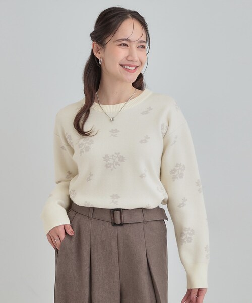 DRESKIP(ドレスキップ)の「【S-LL】大人上品な レトロフラワーニット(ニット/セーター・レディース・アイボリー系6/グレー系4/ダークブラウン系6・01/02/03/04)」の16枚目の写真