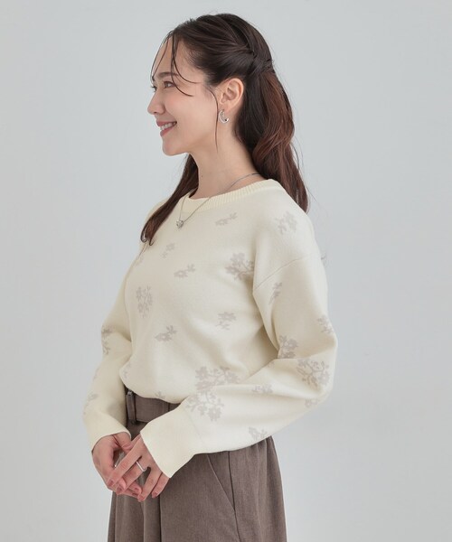 DRESKIP(ドレスキップ)の「【S-LL】大人上品な レトロフラワーニット(ニット/セーター・レディース・アイボリー系6/グレー系4/ダークブラウン系6・01/02/03/04)」の17枚目の写真