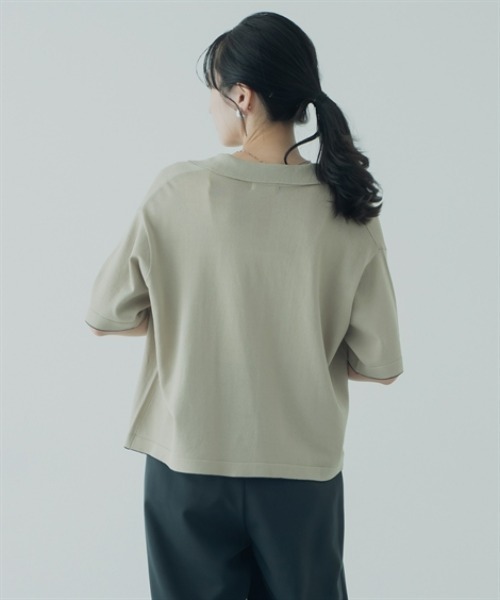 Petitjo（プッチージョ）の「小さいサイズ　スキッパーニットカーディガン　低身長さん・小柄女性（カーディガン/ボレロ・レディース・ベージュ/ネイビー・M-L/XS-S）」の18枚目の写真