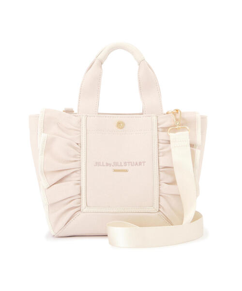 JILL by JILL STUART（ジルバイジルスチュアート）の「【お気に入り登録7,000件超え】フレームフリルトート（トートバッグ・レディース・ブラック/ホワイト系その他/ホワイト/ピンク・FREE）」の6枚目の写真