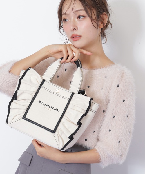 JILL by JILL STUART（ジルバイジルスチュアート）の「【お気に入り登録7,000件超え】フレームフリルトート（トートバッグ・レディース・ブラック/ホワイト系その他/ホワイト/ピンク・FREE）」の19枚目の写真