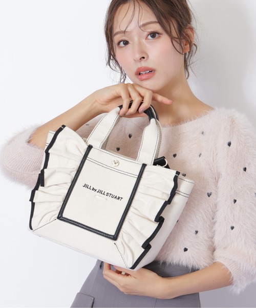 JILL by JILL STUART（ジルバイジルスチュアート）の「【お気に入り登録7,000件超え】フレームフリルトート（トートバッグ・レディース・ブラック/ホワイト系その他/ホワイト/ピンク・FREE）」の20枚目の写真