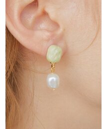 CERABONITO（セラボニート）の「セラミックパールドロップピアス（ライム）（ピアス（両耳用））」