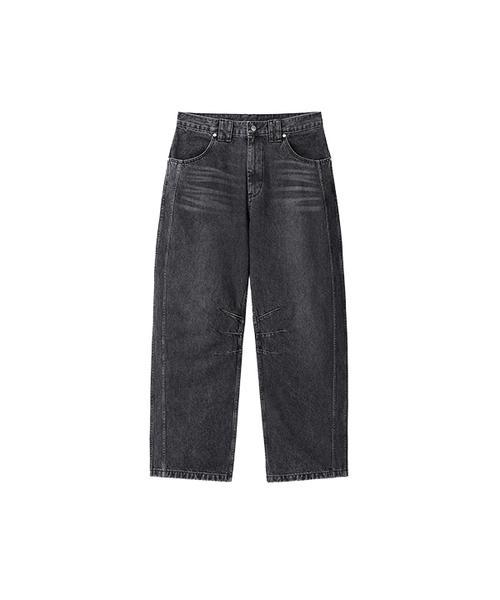 9999ARCHIVE(9999アーカイブ)の「Technical Curved Denim Jeans(デニムパンツ・レディース・ブラック・1/2/3)」の1枚目の写真