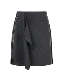 mono nylon wrap skirt - black