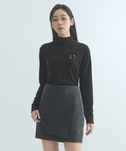 MOIREMOA(モアレモア)の「mono nylon wrap skirt - black(スカート・レディース・ブラック・SMALL/MEDIUM)」の2枚目の写真