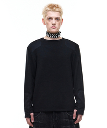 OPUS 0012（オーパス0012）の「Op. 07 REDRUM PATCH KNIT BLACK（Tシャツ/カットソー）」