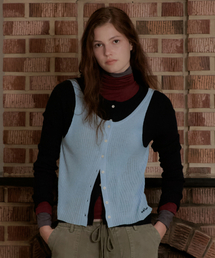 Layered Contrast Singlet Knit_Blue