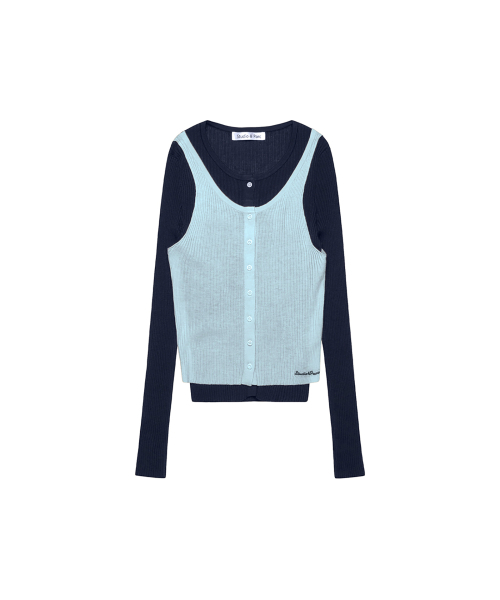 STUDIO&PARC(スタジオアンドパルク)の「Layered Contrast Singlet Knit_Blue(Tシャツ/カットソー・レディース・ブルー・FREE)」の6枚目の写真