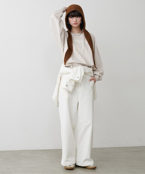 LARUTA（ラルータ）の「【LARUTA】ラグラン前後2WAYロゴ裏毛プルオーバー（Tシャツ/カットソー・レディース・オートミール/ピンク/チャコールグレー・FREE）」の16枚目の写真