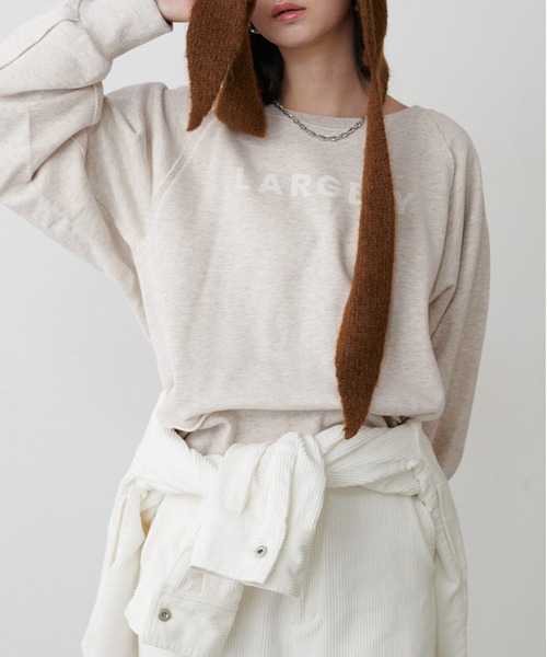 LARUTA（ラルータ）の「【LARUTA】ラグラン前後2WAYロゴ裏毛プルオーバー（Tシャツ/カットソー・レディース・オートミール/ピンク/チャコールグレー・FREE）」の15枚目の写真