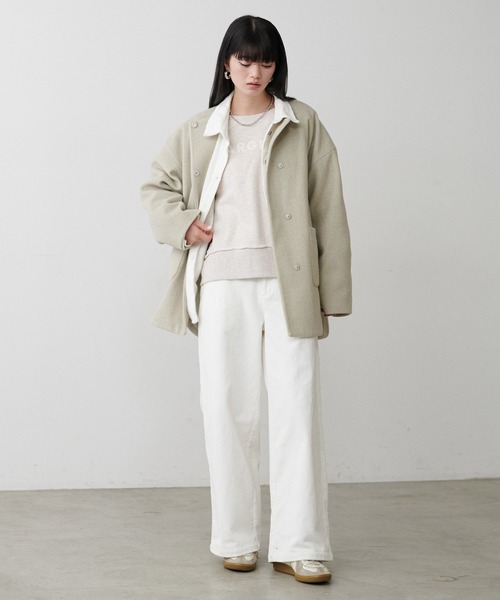 LARUTA（ラルータ）の「【LARUTA】ラグラン前後2WAYロゴ裏毛プルオーバー（Tシャツ/カットソー・レディース・オートミール/ピンク/チャコールグレー・FREE）」の13枚目の写真