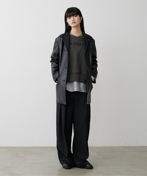 LARUTA（ラルータ）の「【LARUTA】ラグラン前後2WAYロゴ裏毛プルオーバー（Tシャツ/カットソー・レディース・オートミール/ピンク/チャコールグレー・FREE）」の9枚目の写真