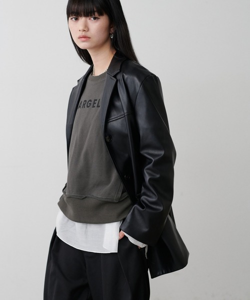 LARUTA（ラルータ）の「【LARUTA】ラグラン前後2WAYロゴ裏毛プルオーバー（Tシャツ/カットソー・レディース・オートミール/ピンク/チャコールグレー・FREE）」の8枚目の写真