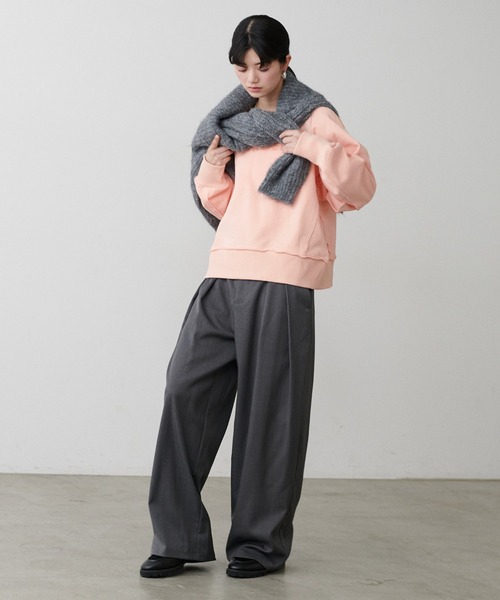 LARUTA（ラルータ）の「【LARUTA】ラグラン前後2WAYロゴ裏毛プルオーバー（Tシャツ/カットソー・レディース・オートミール/ピンク/チャコールグレー・FREE）」の21枚目の写真
