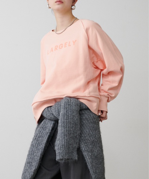LARUTA（ラルータ）の「【LARUTA】ラグラン前後2WAYロゴ裏毛プルオーバー（Tシャツ/カットソー・レディース・オートミール/ピンク/チャコールグレー・FREE）」の19枚目の写真