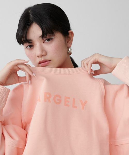 LARUTA（ラルータ）の「【LARUTA】ラグラン前後2WAYロゴ裏毛プルオーバー（Tシャツ/カットソー・レディース・オートミール/ピンク/チャコールグレー・FREE）」の18枚目の写真
