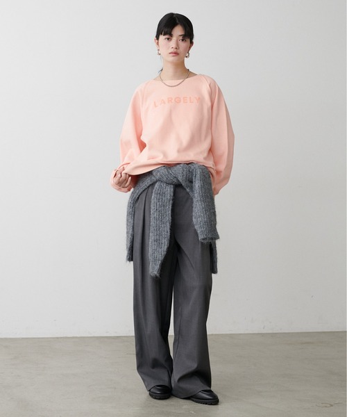 LARUTA（ラルータ）の「【LARUTA】ラグラン前後2WAYロゴ裏毛プルオーバー（Tシャツ/カットソー・レディース・オートミール/ピンク/チャコールグレー・FREE）」の22枚目の写真