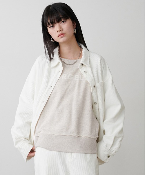 LARUTA（ラルータ）の「【LARUTA】ラグラン前後2WAYロゴ裏毛プルオーバー（Tシャツ/カットソー・レディース・オートミール/ピンク/チャコールグレー・FREE）」の10枚目の写真