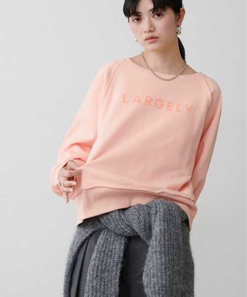 LARUTA（ラルータ）の「【LARUTA】ラグラン前後2WAYロゴ裏毛プルオーバー（Tシャツ/カットソー・レディース・オートミール/ピンク/チャコールグレー・FREE）」の20枚目の写真