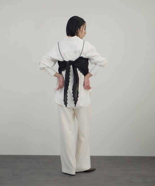 SALON adam et rope'（サロン アダム エ ロペ）の「クロスレースマルチキャミソール（キャミソール・レディース・ブラック/オフホワイト・FREE）」の8枚目の写真