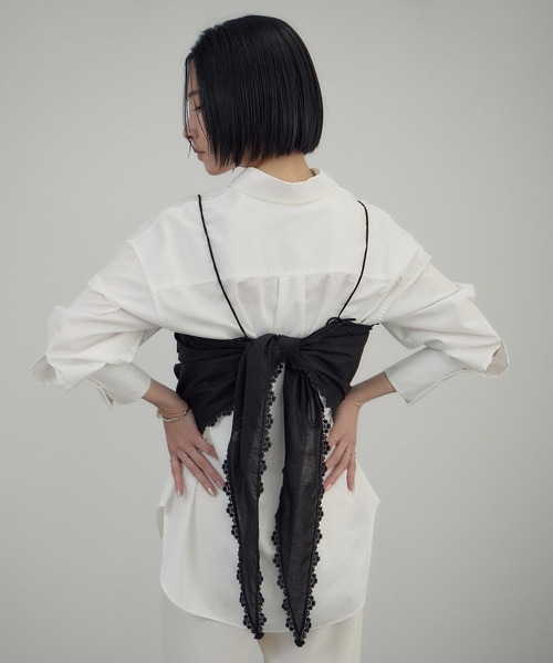 SALON adam et rope'（サロン アダム エ ロペ）の「クロスレースマルチキャミソール（キャミソール・レディース・ブラック/オフホワイト・FREE）」の11枚目の写真