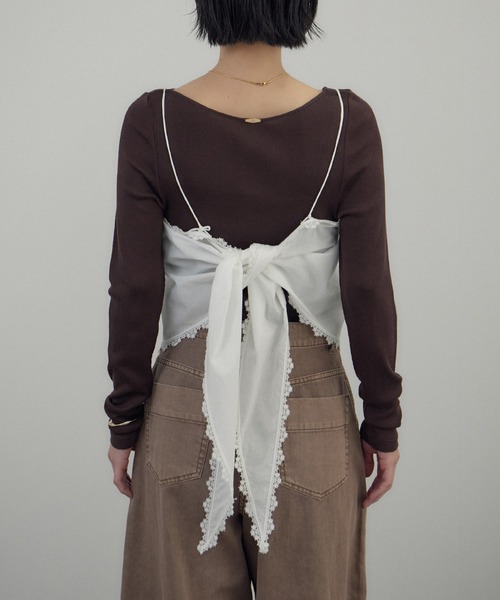 SALON adam et rope'（サロン アダム エ ロペ）の「クロスレースマルチキャミソール（キャミソール・レディース・ブラック/オフホワイト・FREE）」の17枚目の写真