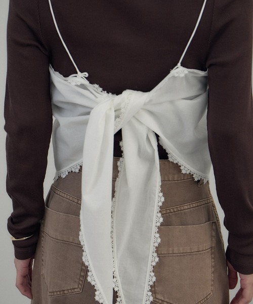 SALON adam et rope'（サロン アダム エ ロペ）の「クロスレースマルチキャミソール（キャミソール・レディース・ブラック/オフホワイト・FREE）」の20枚目の写真