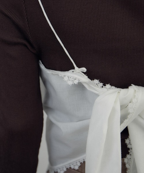 SALON adam et rope'（サロン アダム エ ロペ）の「クロスレースマルチキャミソール（キャミソール・レディース・ブラック/オフホワイト・FREE）」の21枚目の写真