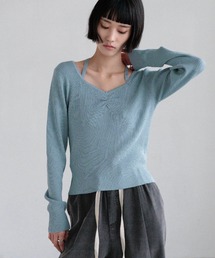 LOWRYS FARM | ギャザースパンコールニット 637810(ニット/セーター)