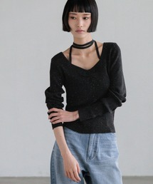 LOWRYS FARM | ギャザースパンコールニット　637810(ニット/セーター)