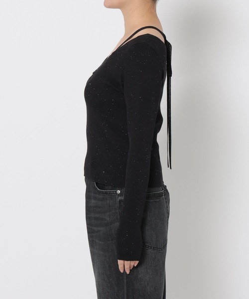 LOWRYS FARM(ローリーズファーム)の「ギャザースパンコールニット 637810(ニット/セーター・レディース・ブルー/アイボリー/ブラック/オレンジ・FREE)」の18枚目の写真