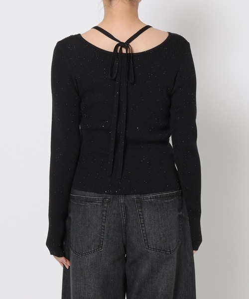 LOWRYS FARM(ローリーズファーム)の「ギャザースパンコールニット 637810(ニット/セーター・レディース・ブルー/アイボリー/ブラック/オレンジ・FREE)」の19枚目の写真