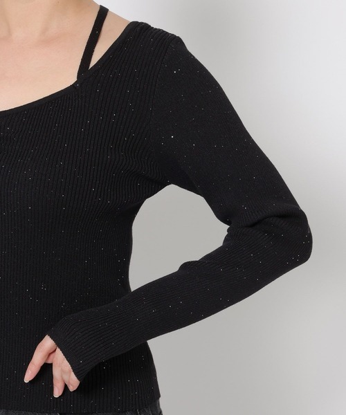 LOWRYS FARM(ローリーズファーム)の「ギャザースパンコールニット 637810(ニット/セーター・レディース・ブルー/アイボリー/ブラック/オレンジ・FREE)」の21枚目の写真